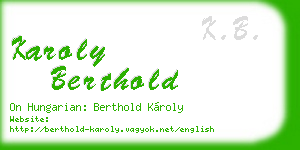karoly berthold business card